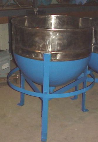 50 Gallon Stainless Steel sanitary jacketed Kettle/tank. CS jacketed rated 40 PSI @ 290 degF.  Has 1.5